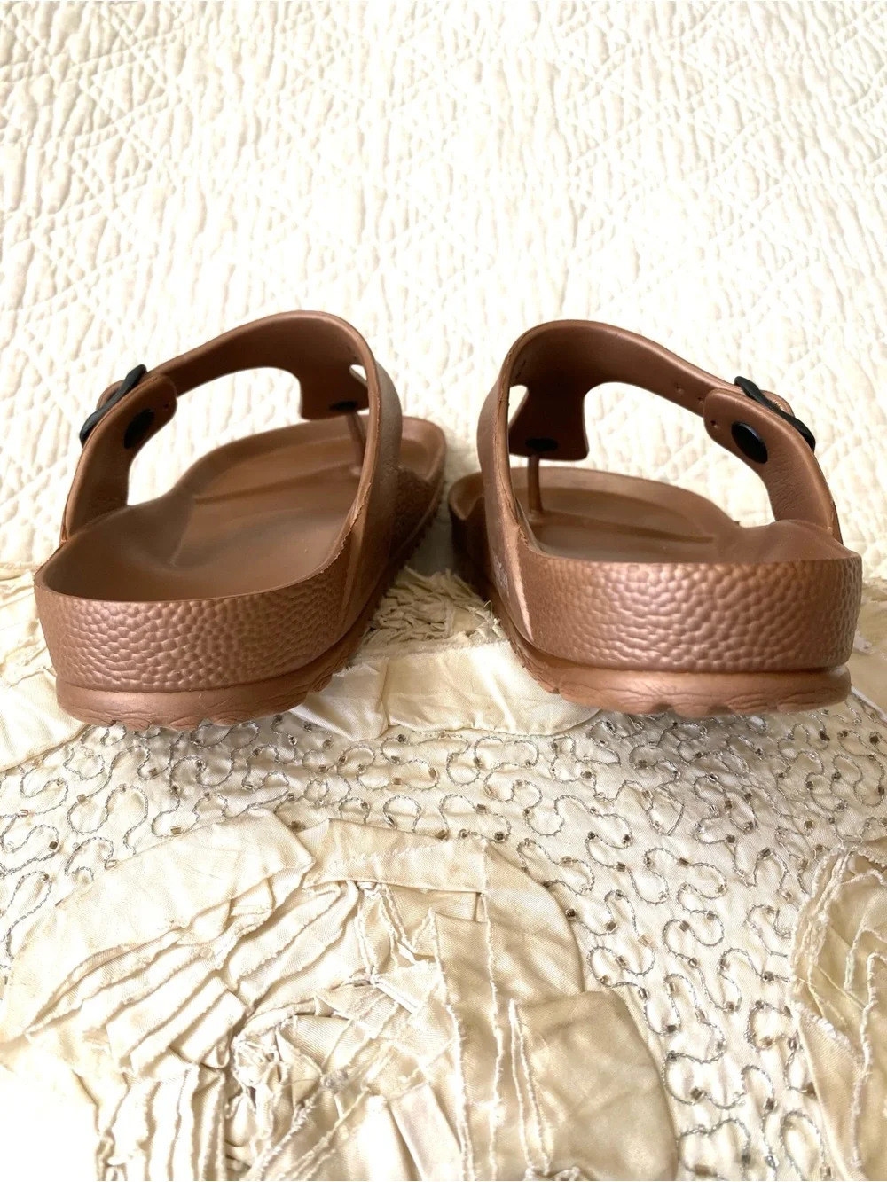 Birkenstock Gizeh EVA Sandals Bronze Gold Metallic Vibe Thong Sandal EU38 - Picture 7 of 16